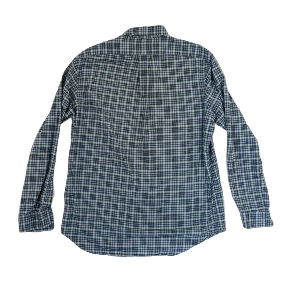 Polo Ralph Lauren Blue Plaid Green Button Down Shirt Men's Size Large
